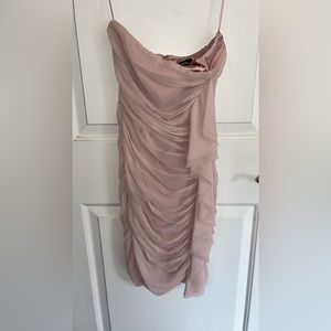 Express strapless blush party dress Sz 0 zipper back dressy wedding new years